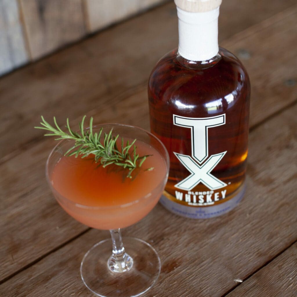 Rosemary Sunset cocktail made with TX Blended Whiskey