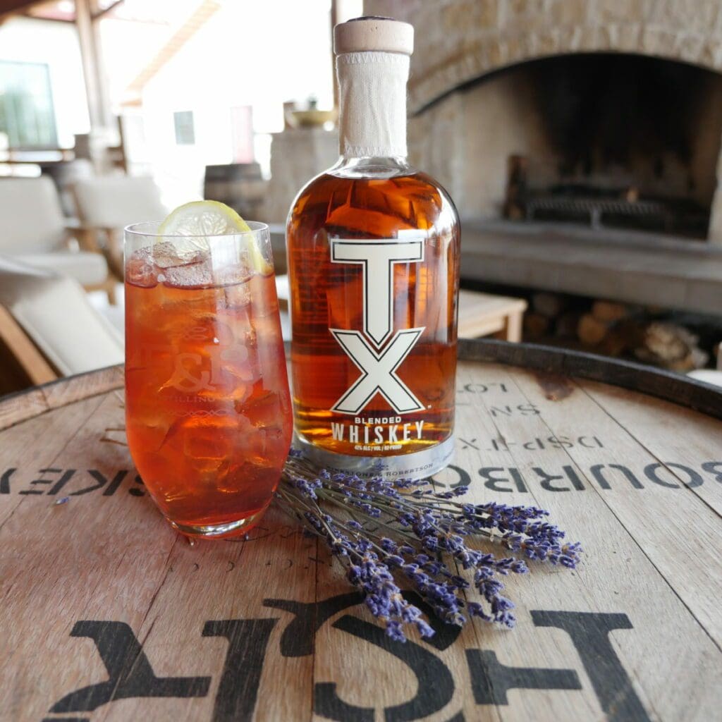 TX Lavender Palmer cocktail made with TX Blended Whiskey