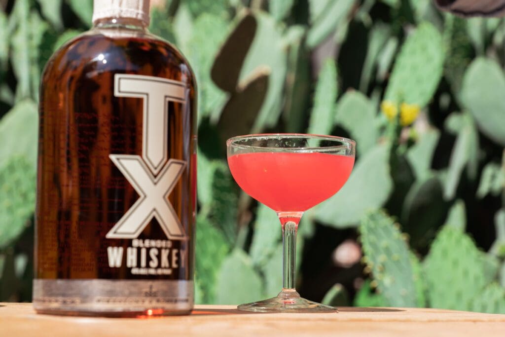 Watermelon & Jalapeno Martini cocktail made with TX Blended Whiskey